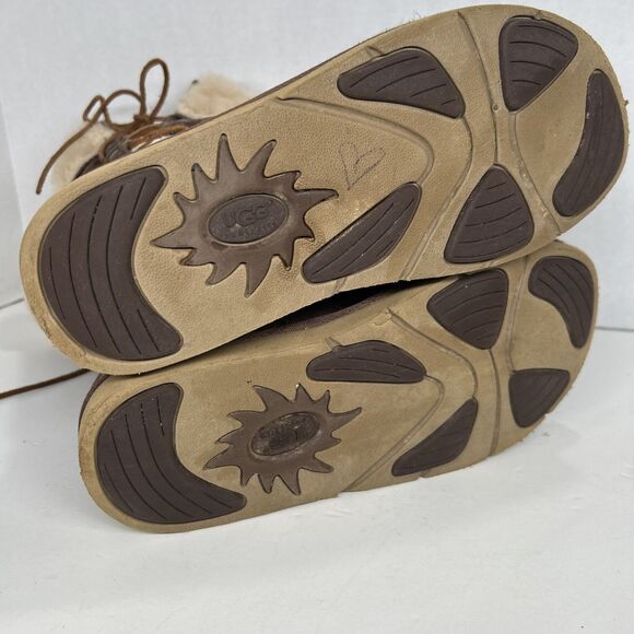 UGG Upside Brown Size 8 Suede Tall Lace Up Winter Boots - Picture 7 of 11